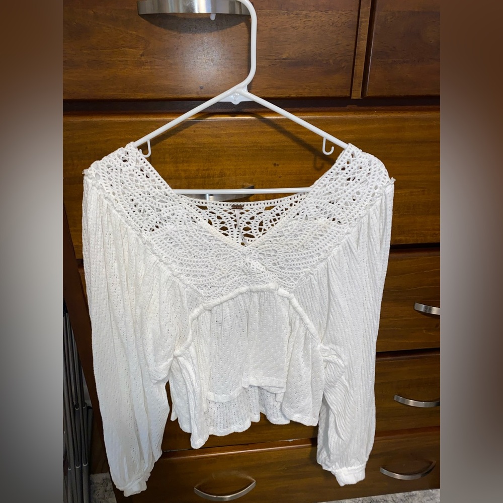 Free People. White Long Sleeve, Small, Barely Worn
